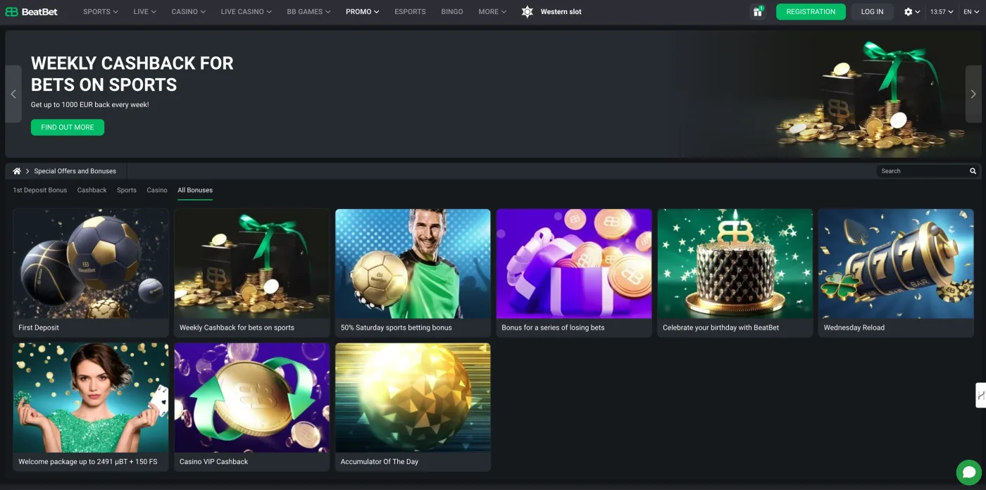 BeatBet pacchetto benvenuto fino a &euro;1.300 e 120 giri gratuiti